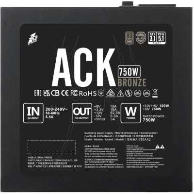 блок питания 1STPLAYER ACK Bronze 750W HA-750AA2