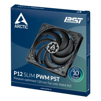 Arctic P12 Slim PWM PST Black