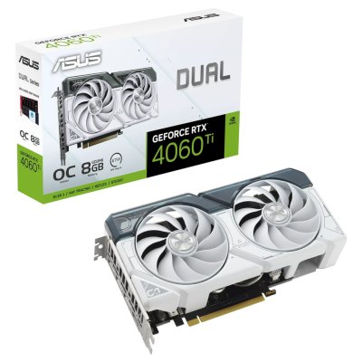 ASUS nVidia GeForce RTX 4060 Ti 8Gb DUAL-RTX4060TI-O8G-WHITE