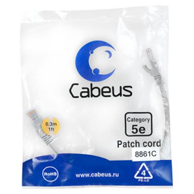 Cabeus PC-UTP-RJ45-CAT.5E-0.3M-LSZH