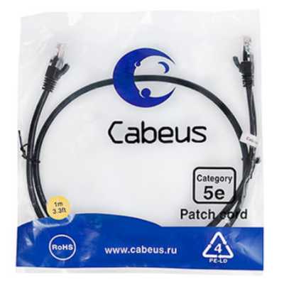 Cabeus PC-UTP-RJ45-CAT.5E-1M-BK-LSZH