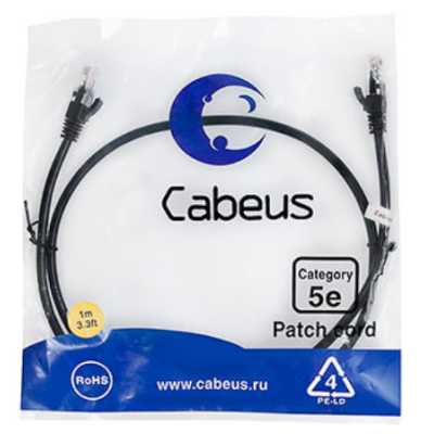 Cabeus PC-UTP-RJ45-CAT.5E-1M-BK