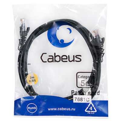 Cabeus PC-UTP-RJ45-CAT.5E-2M-BK-LSZH