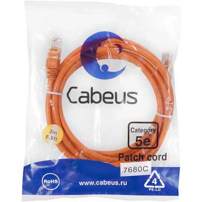 Cabeus PC-UTP-RJ45-Cat.5e-2m-OR-LSZH