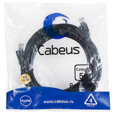 Cabeus PC-UTP-RJ45-CAT.5E-5M-BK-LSZH
