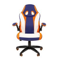 игровое кресло Chairman Game 15 Blue-White-Orange