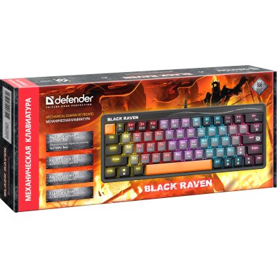 клавиатура Defender Black Raven GK-417 Grey
