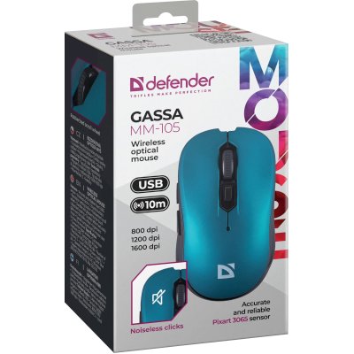 мышь Defender Gassa MM-105 Turquoise