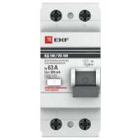 EKF 300мА тип AC ВД-100 2 полюса 63 А elcb-2-63-300-em-pro