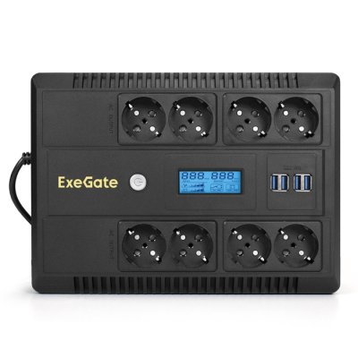 ИБП ExeGate Neo Smart LHB-600.LCD.AVR.8SH.CH.USB