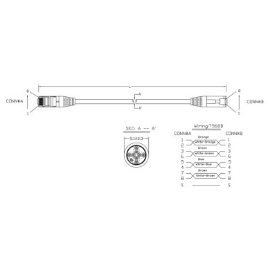 Hyperline PC-LPM-STP-RJ45-RJ45-C5e-1M-LSZH-BK
