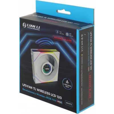 Lian Li Uni Fan TL Wireless LCD 120 Reverse ARGB White