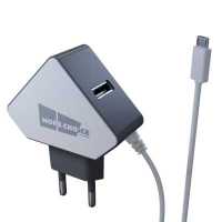 сетевое зарядное устройство More choice NC42m White-Grey
