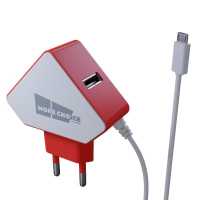 сетевое зарядное устройство More choice NC42m White-Red