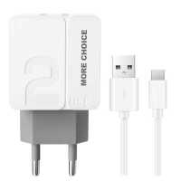сетевое зарядное устройство More choice NC46a White-Grey