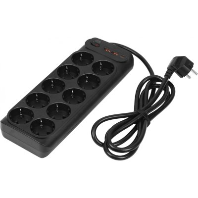 сетевой фильтр PowerCom SP-10 USB2A1CB 1.8M