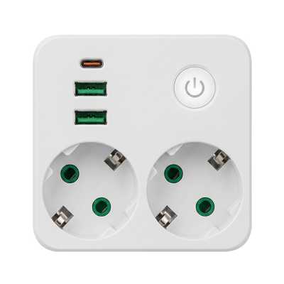 сетевой фильтр Qumo Power Block Light 4SPBARU P-0008 White