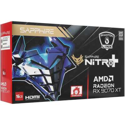 видеокарта Sapphire AMD Radeon RX 9070 XT Nitro+ OC PhantomLink Edition 16Gb 11348-08-20G