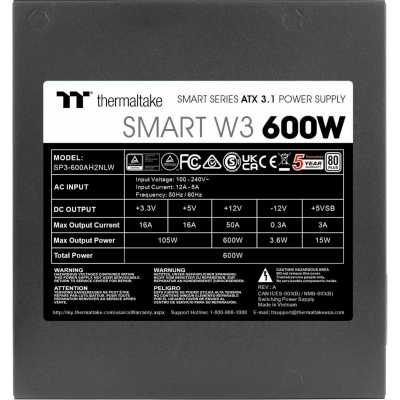 блок питания Thermaltake Smart W3 600W PS-SPW-0600NNFAWE-1